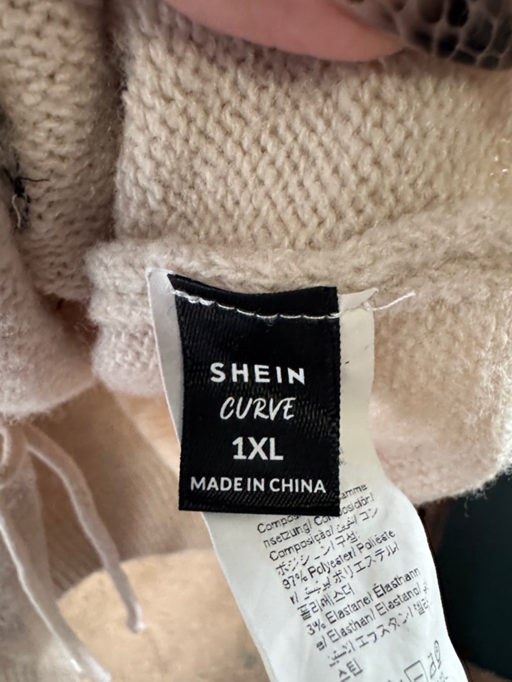 SHEIN Cream Tie-Front Cardigan with Black Heart Details - Picture 4 of 4
